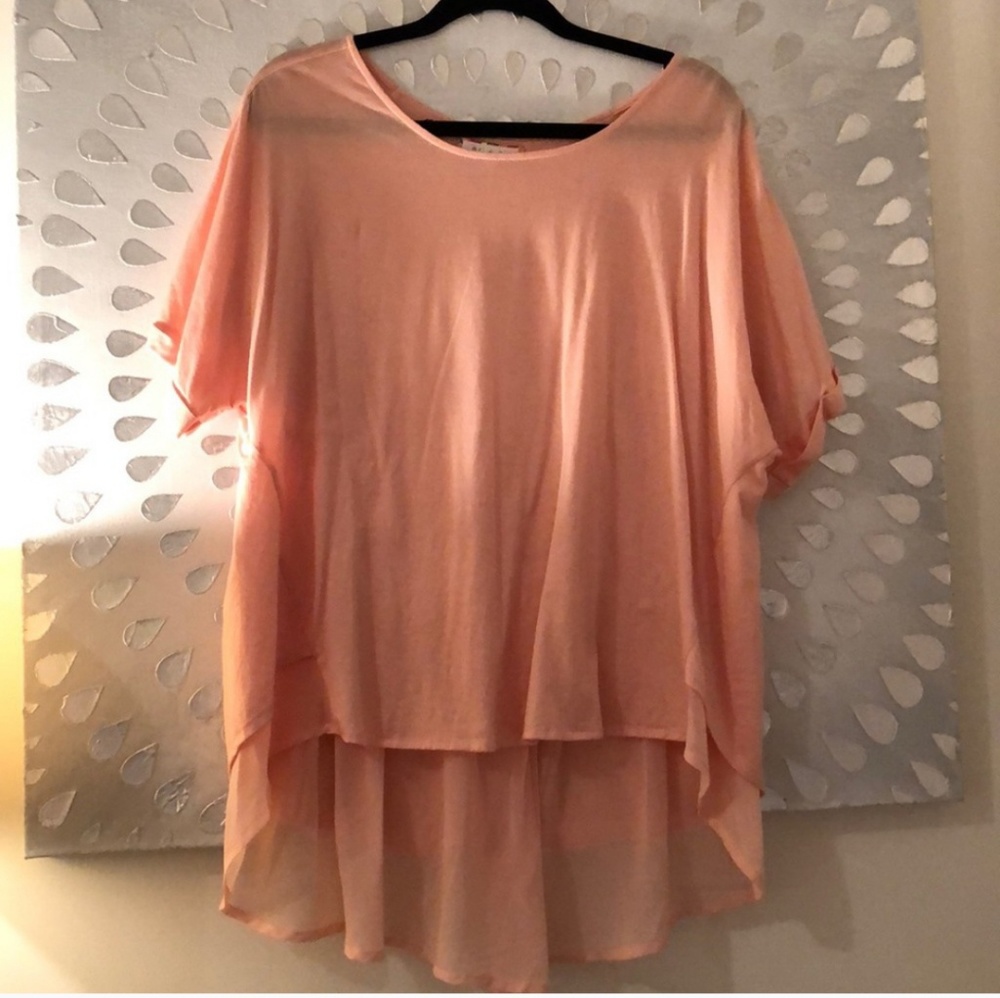 NWOT Anthropologie Eri + Ali peach pink top